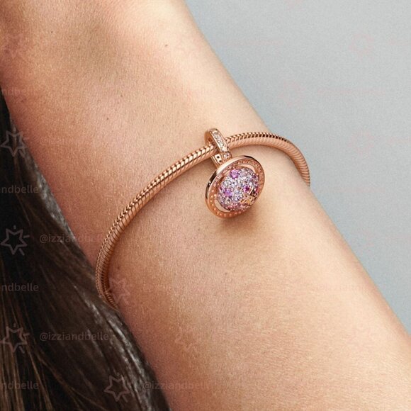 Pandora Planet Saturn Sparkling Dangle Charm - Picture 4 of 5